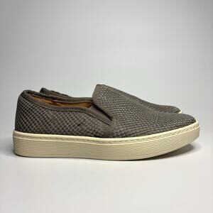 Sofft Somers Leather Comfort Slip on Sneakers in Snare Grey Snake Print